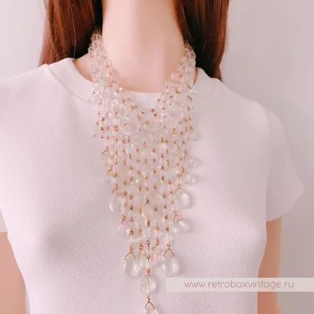 JOAN RIVERS Ожерелье "Хрустальный водопад" с сиянием Aurura Borealis