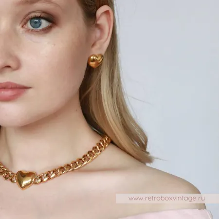 UVELINA Ожерелье-цепь "Золотое сердце"