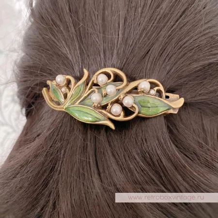 SWEET ROMANCE Заколка-автомат «Жемчужные ландыши»