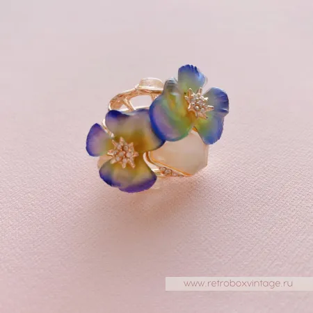 ALEXIS BITTAR Кольцо «Фиолетовые фиалки - анютины глазки»