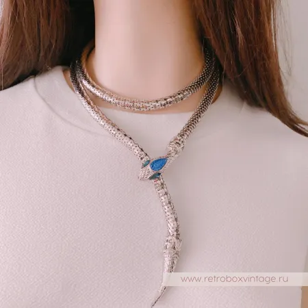 WHITING AND DAVIS Ожерелье-пояс «Серебристая змейка»