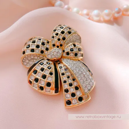 SWAROVSKI Брошь «Кристальный шахматный бант»