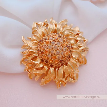 MONET Брошь «Золотой подсолнух»