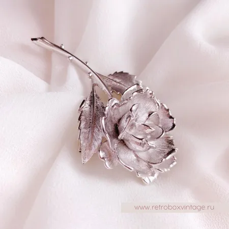 MONET Брошь «Серебристая роза»