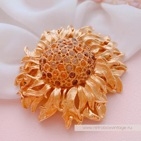 MONET Брошь «Золотой подсолнух»