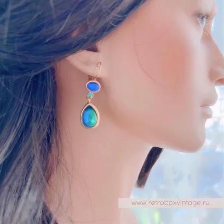 JOAN RIVERS Комплект «Магия цвета: брошь и серьги-капельки»