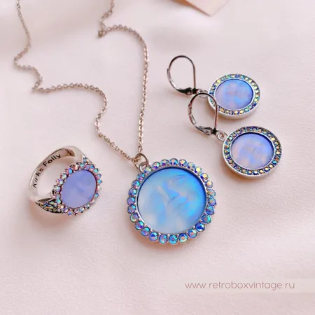 KIRKS FOLLY Кулон на цепочке «Голубая луна»