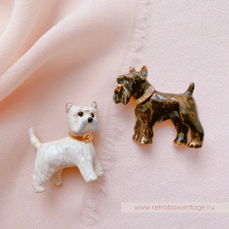 ERWIN PEARL Брошь «Собака шотландский терьер»