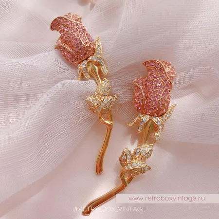 NOLAN MILLER Брошь «Нежная кристальная роза»