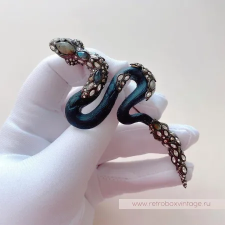 ALEXIS BITTAR Брошь «Имперская черная змея»