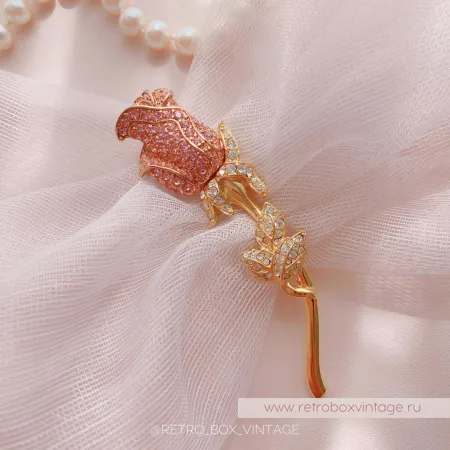 NOLAN MILLER Брошь «Нежная кристальная роза»