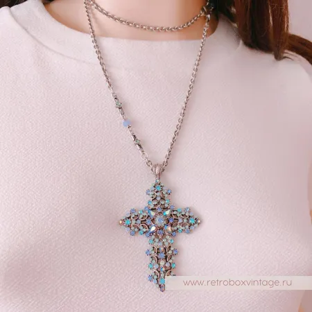 SWEET ROMANCE Кулон на цепочке «Голубой крест»