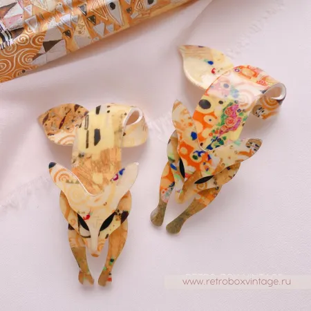 LEA STEIN Брошь «Лиса в стиле климта 2»