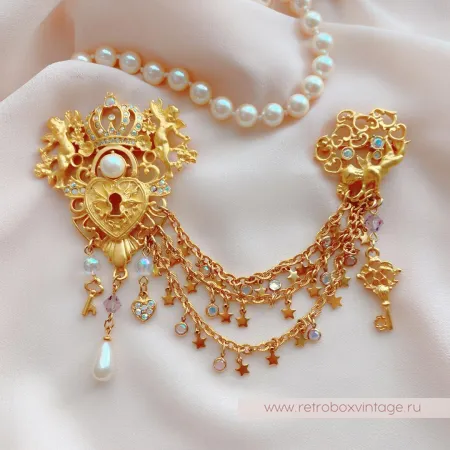 KIRKS FOLLY Брошь-шатлен «Ключи к сердцу»