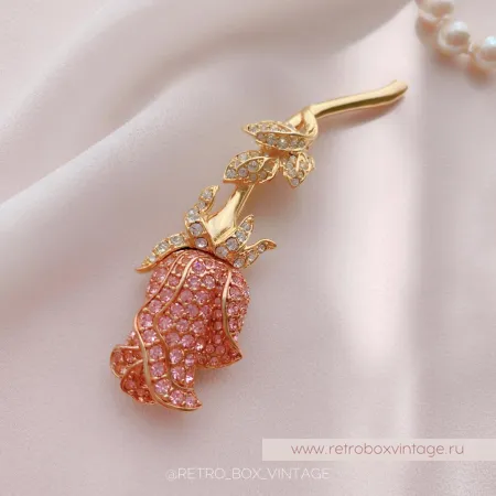 NOLAN MILLER Брошь «Нежная кристальная роза»