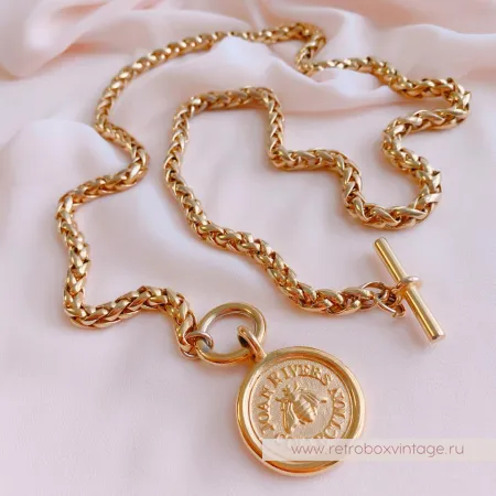 JOAN RIVERS Ожерелье «Медальон с золотой пчелой» (уценка)