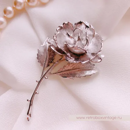 MONET Брошь «Серебристая роза»