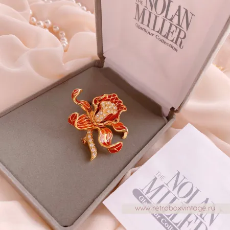 NOLAN MILLER Брошь «Красная орхидея»
