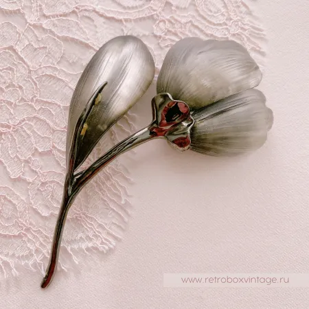 ALEXIS BITTAR Брошь "Пепельный тюльпан" Эксклюзив