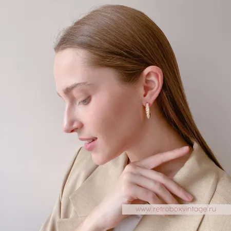 TALBOTS Серьги-конго "Жемчужные кольца"