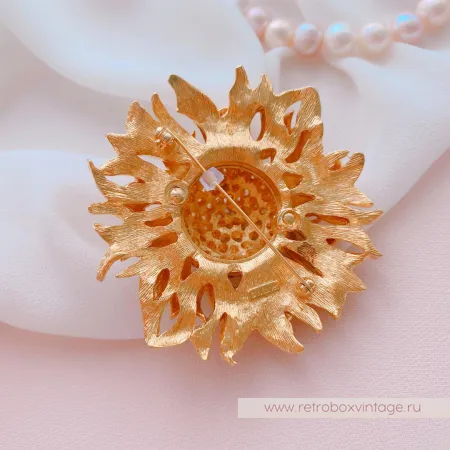 MONET Брошь «Золотой подсолнух»
