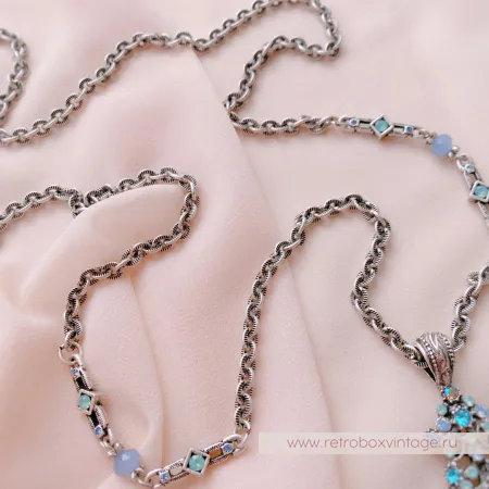 SWEET ROMANCE Кулон на цепочке «Голубой крест»