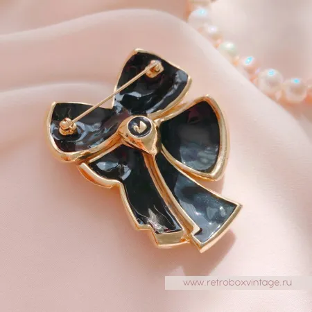 SWAROVSKI Брошь «Кристальный шахматный бант»