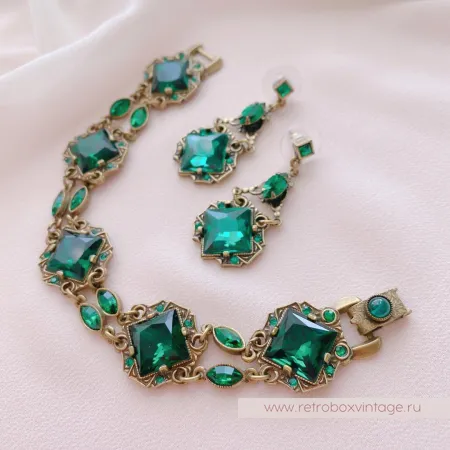 SWEET ROMANCE Браслет «Клеопатра: изумрудные в бронзе»