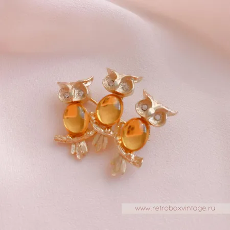 JJ/JONET JEWELRY Брошь «Солнечные совушки»