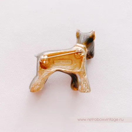 ERWIN PEARL Брошь «Собака шнауцер»