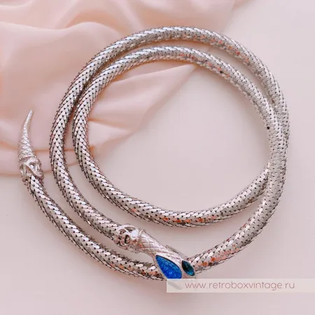 WHITING AND DAVIS Ожерелье-пояс «Серебристая змейка»