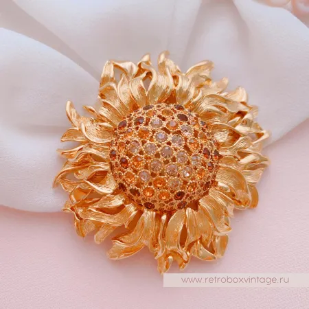 MONET Брошь «Золотой подсолнух»