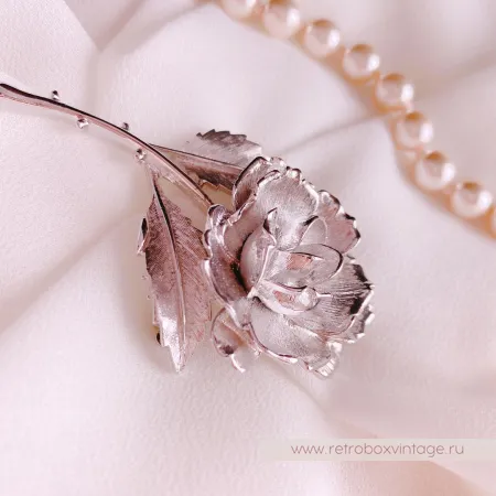 MONET Брошь «Серебристая роза»