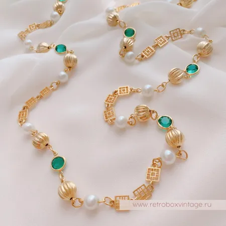 Нить безелей с жемчугом «Изумрундия» NO NAME 