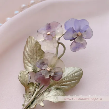 MICHAEL MICHAUD Брошь «Анютины глазки: три цветка» коллекция Pansies (уценка)