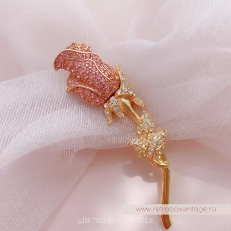 NOLAN MILLER Брошь «Нежная кристальная роза»