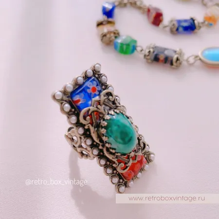 SWEET ROMANCE Кольцо «Цветущий луг: красные»