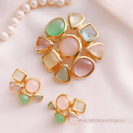 JOAN RIVERS Комплект «Шанель-пастель» (брошь и серьги)