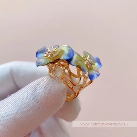ALEXIS BITTAR Кольцо «Фиолетовые фиалки - анютины глазки»