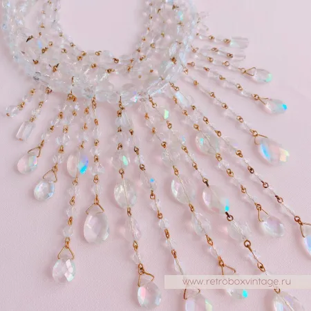 JOAN RIVERS Ожерелье "Хрустальный водопад" с сиянием Aurura Borealis