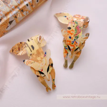 LEA STEIN Брошь «Лиса в стиле климта 2»