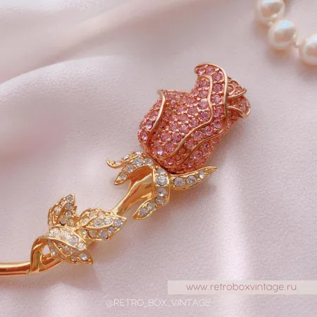 NOLAN MILLER Брошь «Нежная кристальная роза»