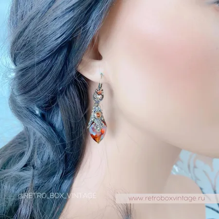 SWEET ROMANCE Серьги «Эсмеральда: коньячные»