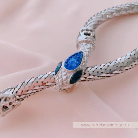 WHITING AND DAVIS Ожерелье-пояс «Серебристая змейка»