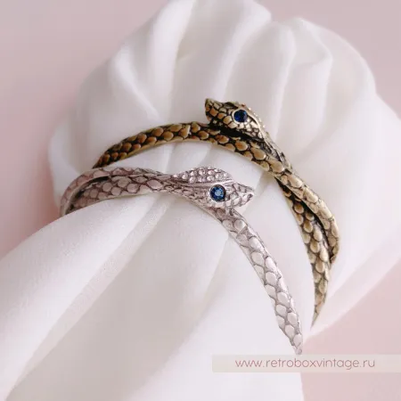 SWEET ROMANCE Браслет-обруч «Змея-хранительница: серебро»