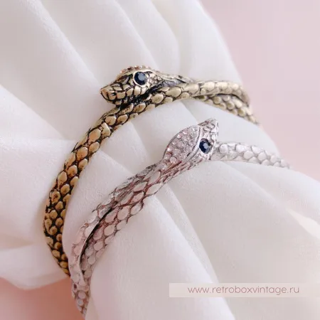SWEET ROMANCE Браслет-обруч «Змея-хранительница: серебро»