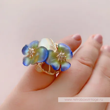 ALEXIS BITTAR Кольцо «Фиолетовые фиалки - анютины глазки»