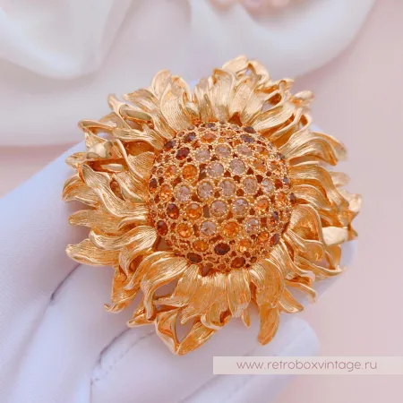 MONET Брошь «Золотой подсолнух»