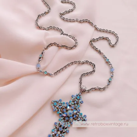 SWEET ROMANCE Кулон на цепочке «Голубой крест»