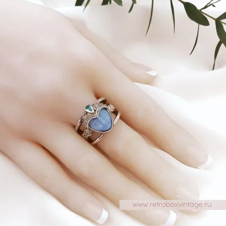 SAJEN Кольцо «Голубая богиня» стерлинг 925